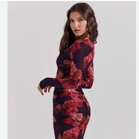 HOUSE OF CB 'Lanetta' Romantic Floral Maxi Dress Small NWT $255 - Picture 5 of 6